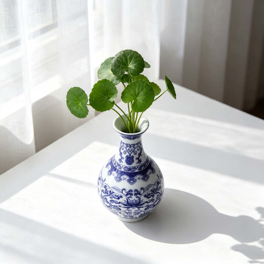 Blue White Lotus Ceramic Vase
