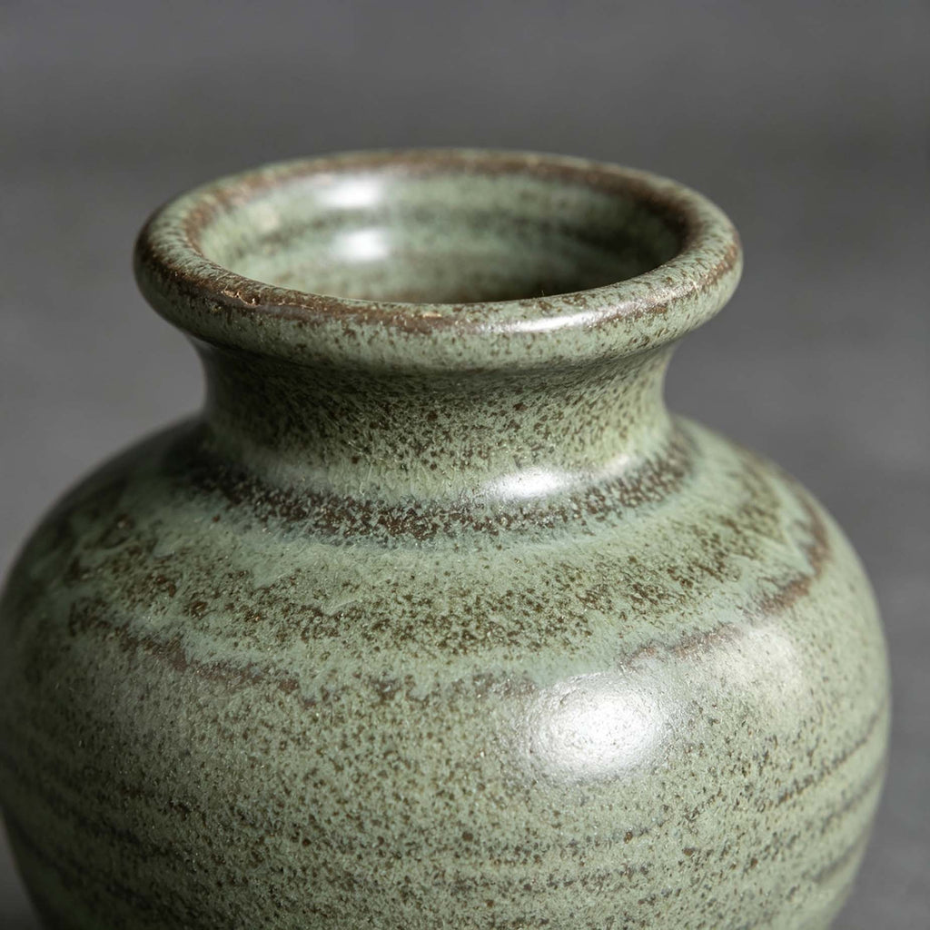 Vintage Green Glaze Ceramic Vase