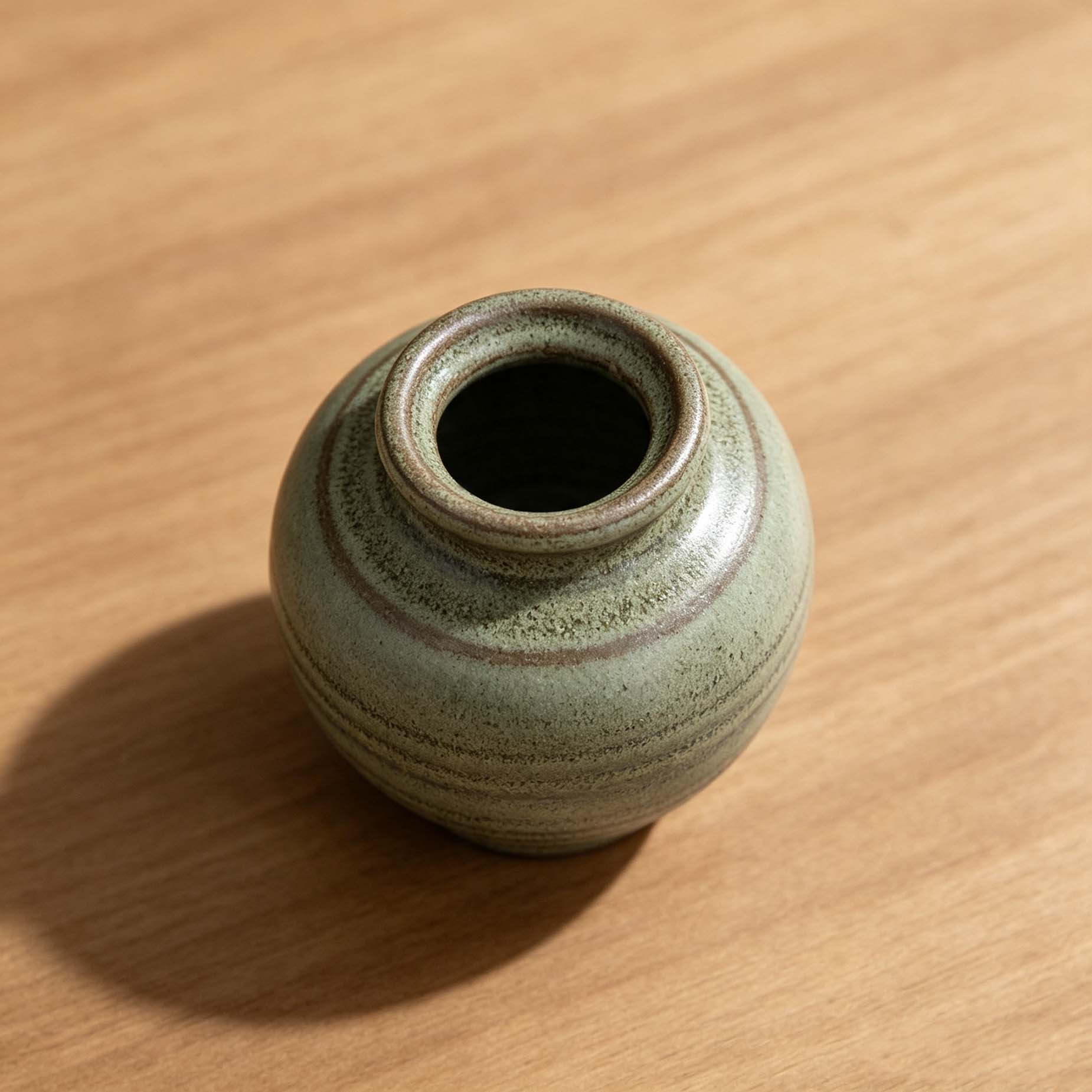 Vintage Green Glaze Ceramic Vase
