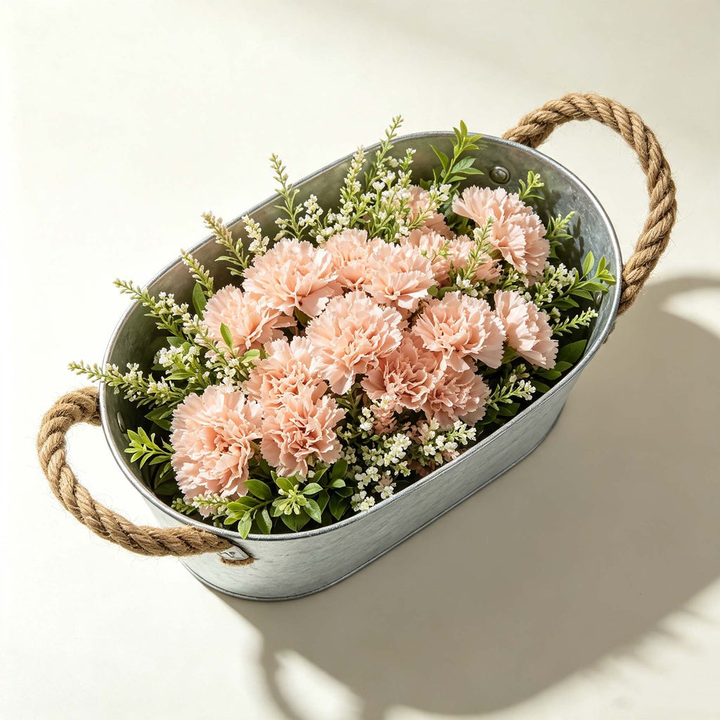 Metal Basket With Rope Handles