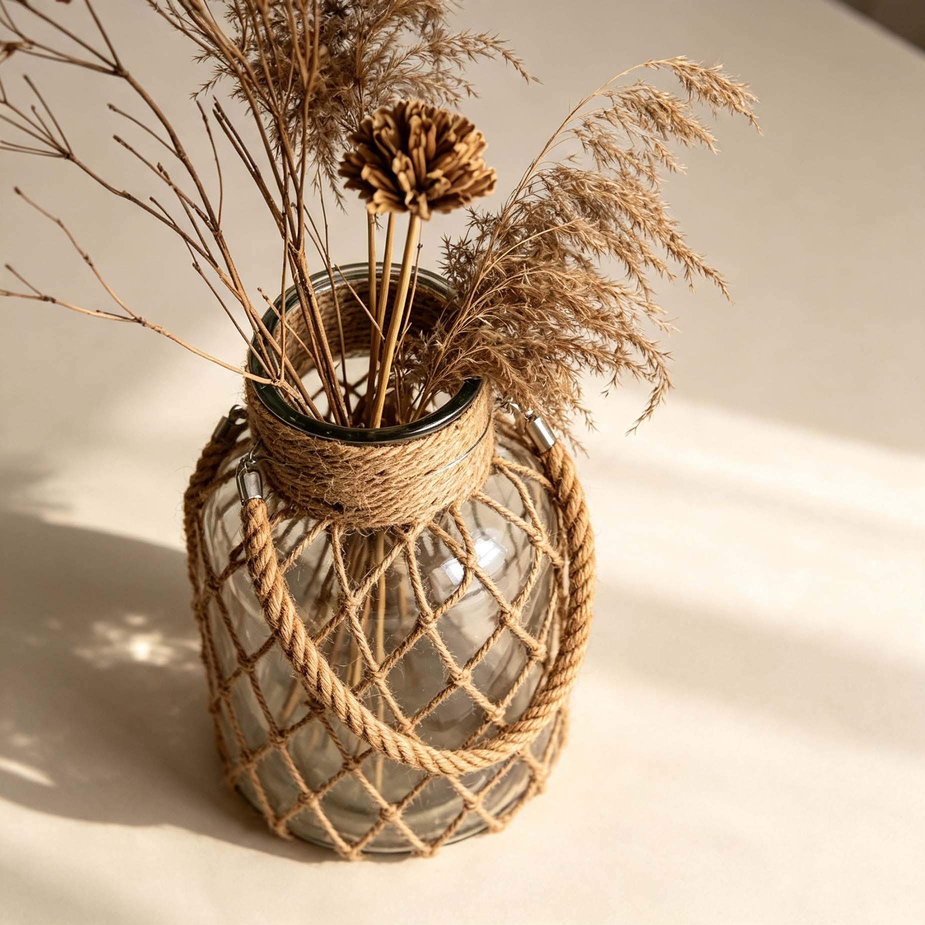 Rope Net Cover Glass Vase