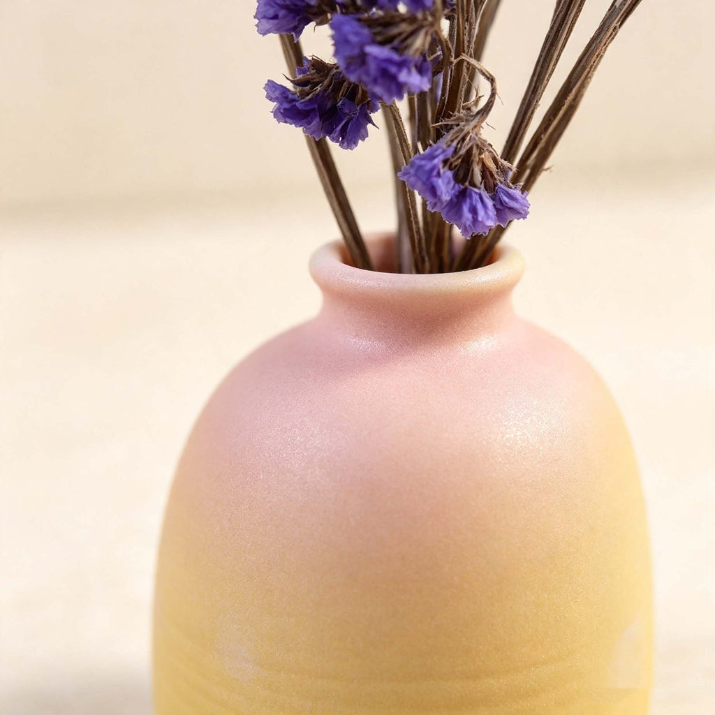 Pink Yellow Gradient Ceramic Vase
