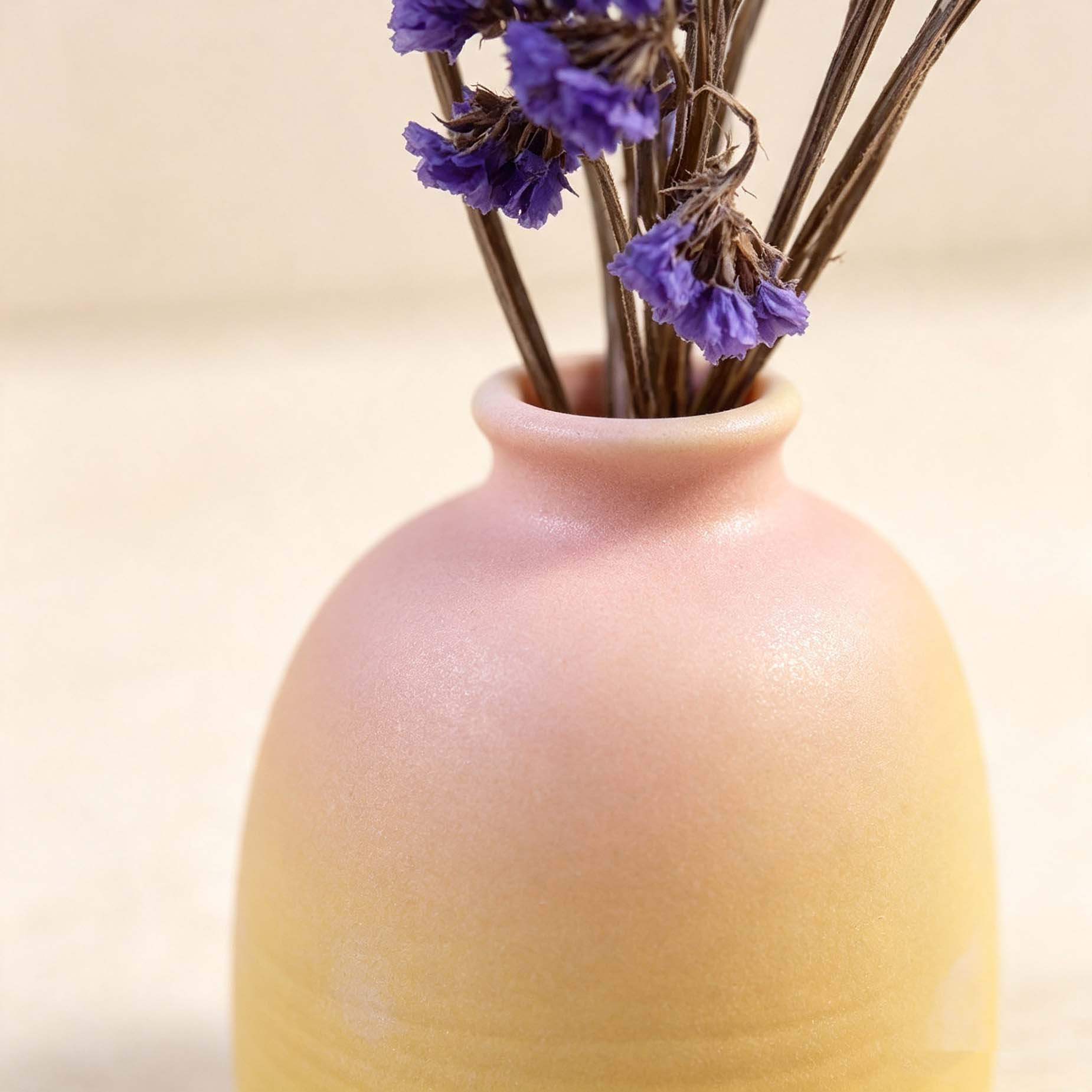 Pink Yellow Gradient Ceramic Vase