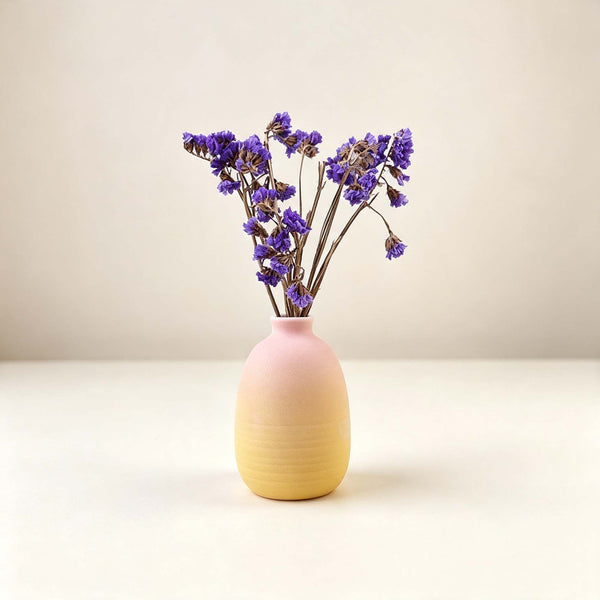 Pink Yellow Gradient Ceramic Vase