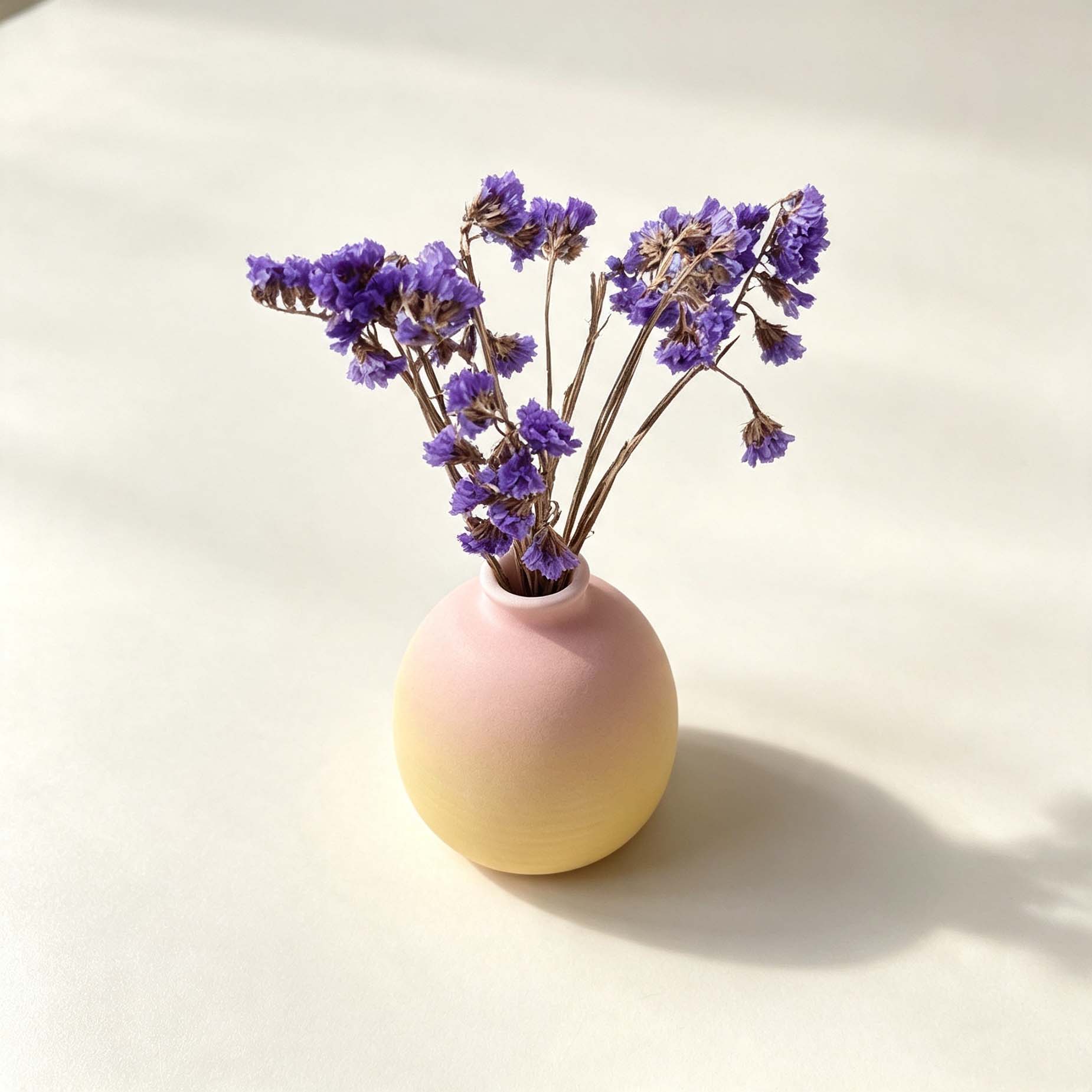 Pink Yellow Gradient Ceramic Vase